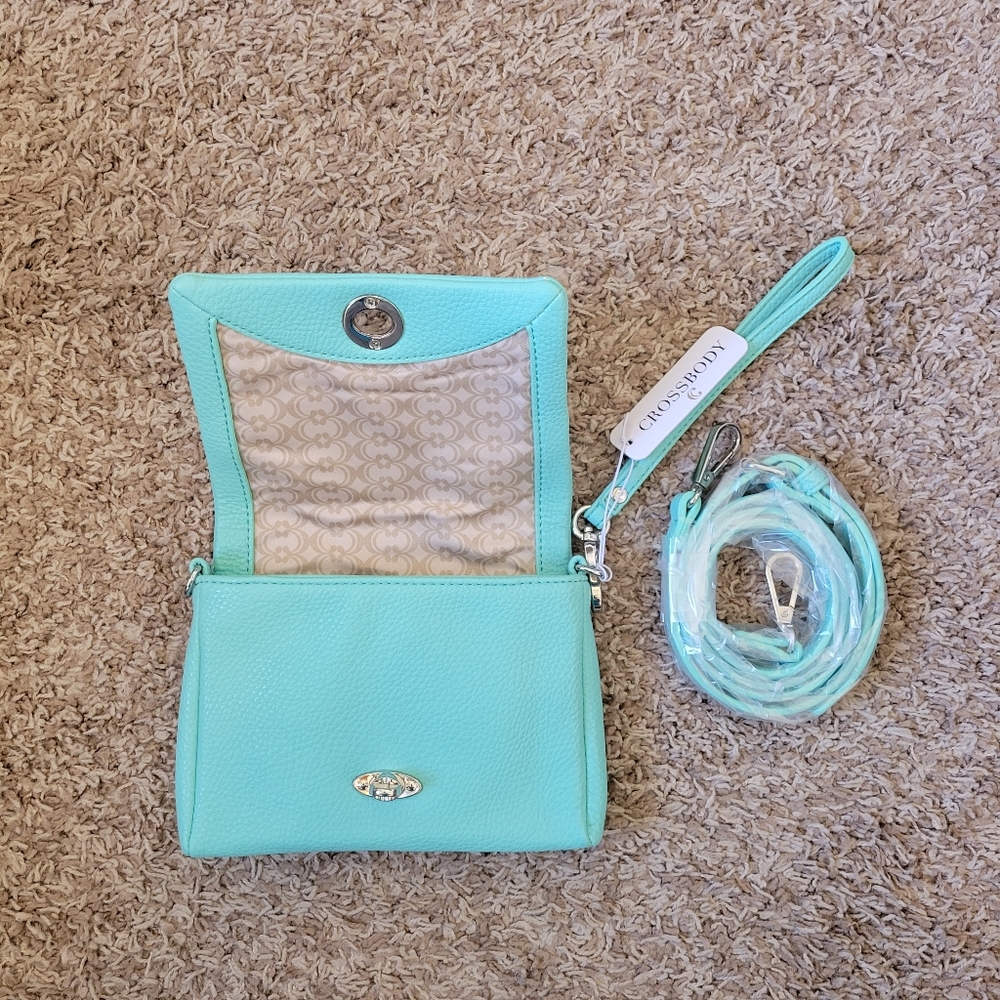 Charming Charlie Crossbody Clutch/Purse NWT Light Blue